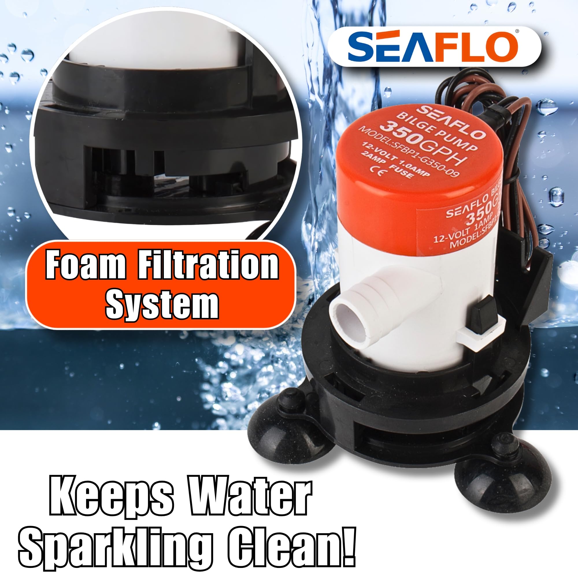 SEAFLO 09 Series quiet motor minimizes disturbance during aeration