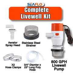 SEAFLO aerator spray head in action aids oxygen exchange.