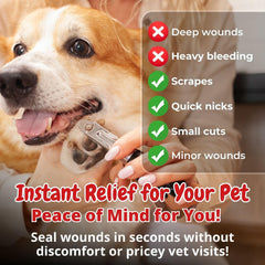Seal It liquid bandage effect on a small dog wound