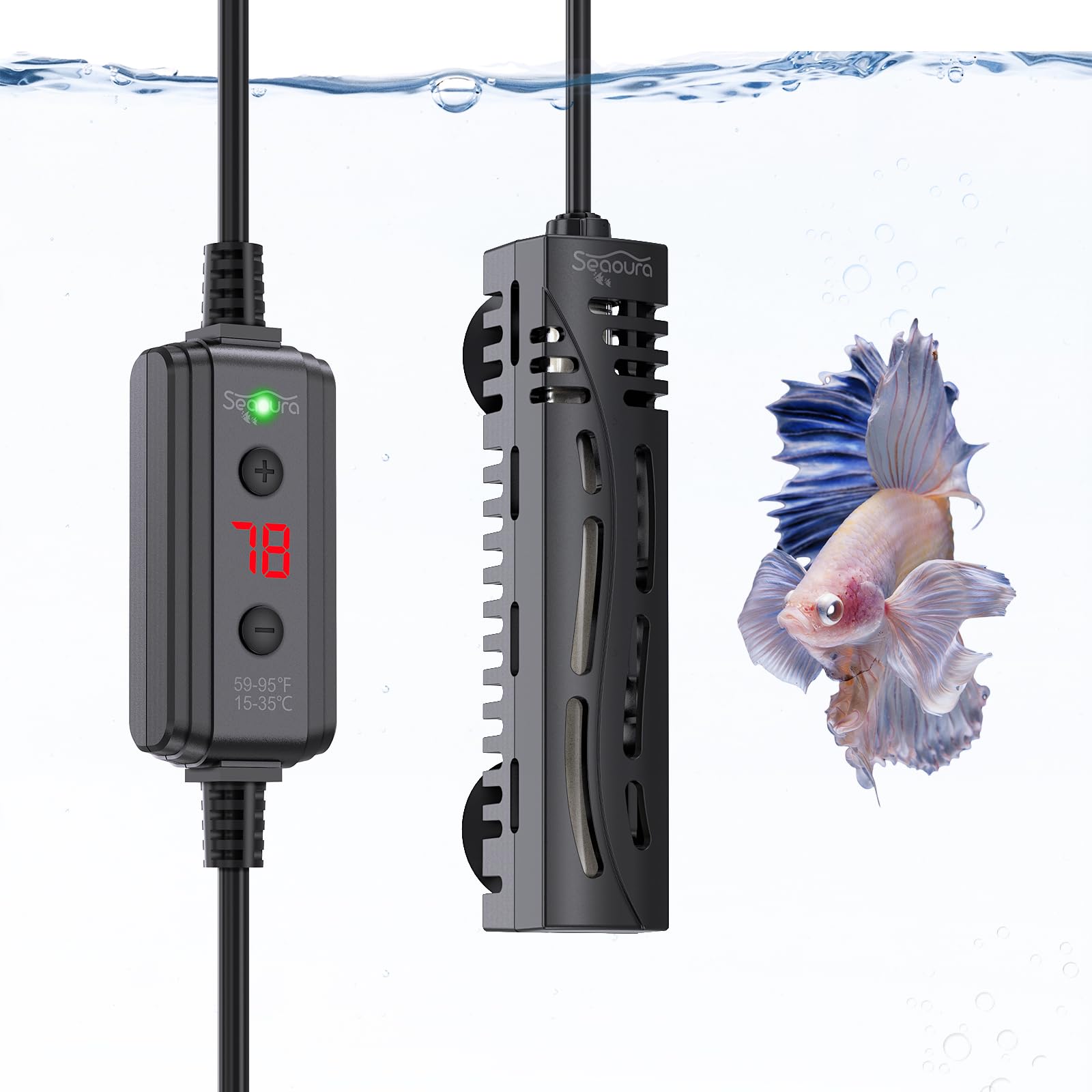 SEAOURA setup suitable for 1-6 gallon tanks including turtles and bettas