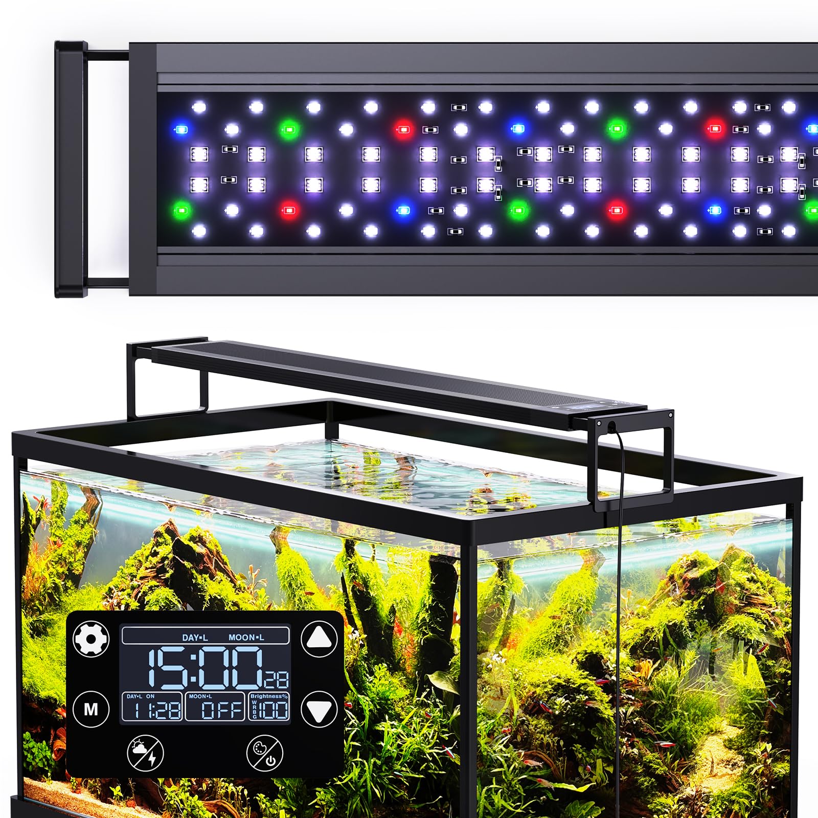 SEAOURA 24/7 LED aquarium light timer enables automatic day-night cycles for tanks.