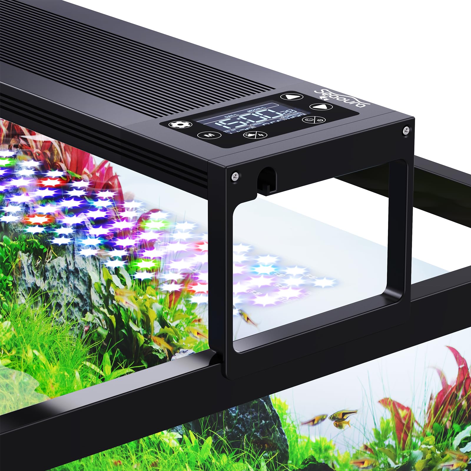 SEAOURA 24/7 LED light with front display and timer for simple scheduling