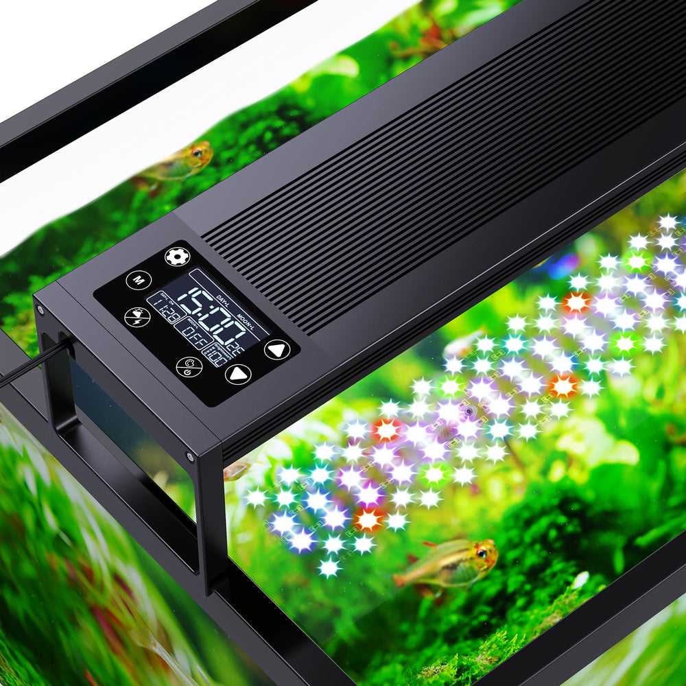 SEAOURA 24/7 LED aquarium light front view for vibrant, flicker-free illumination in your tank.