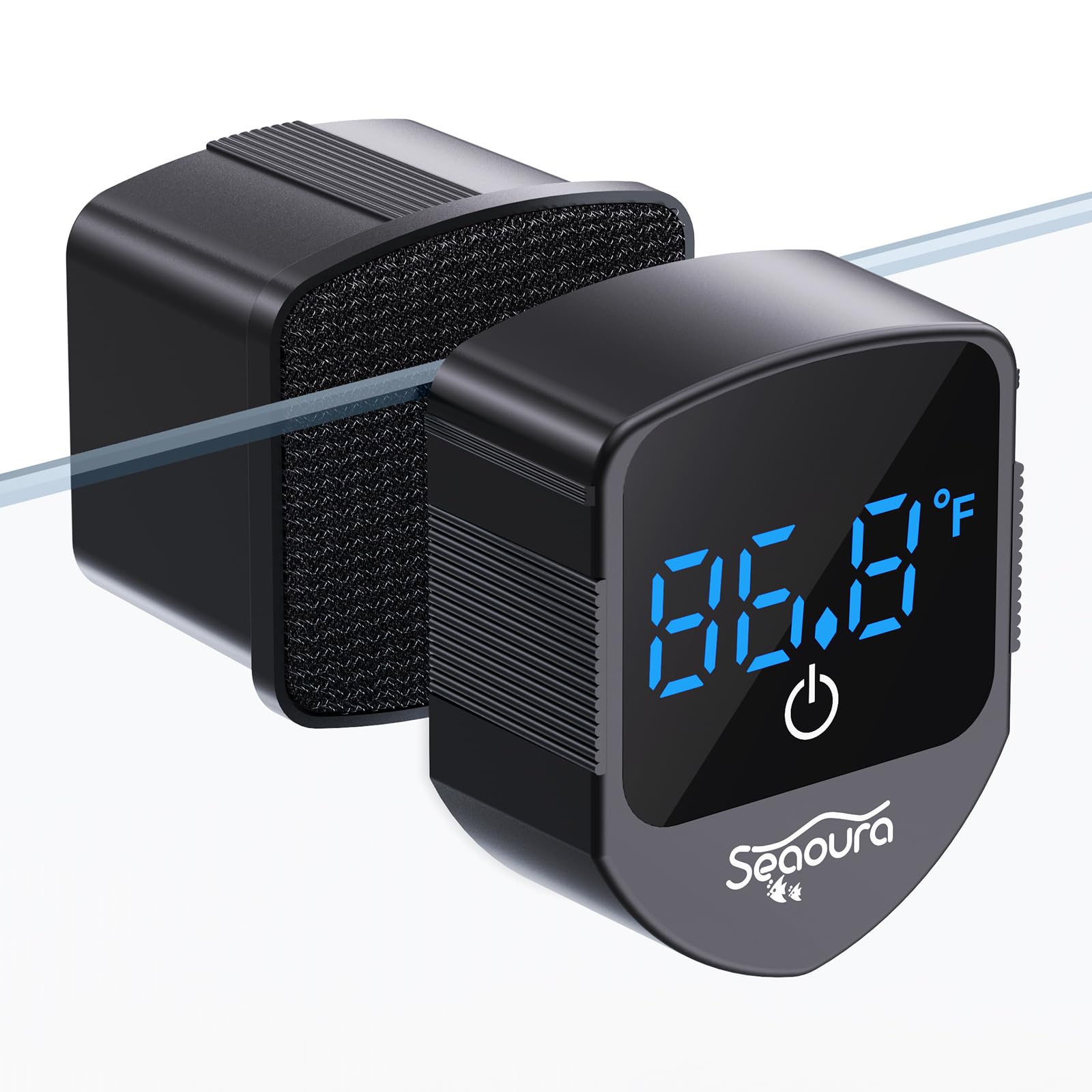 SEAOURA 2-in-1 cleaner for glass tanks with dual cleaning and temperature readout