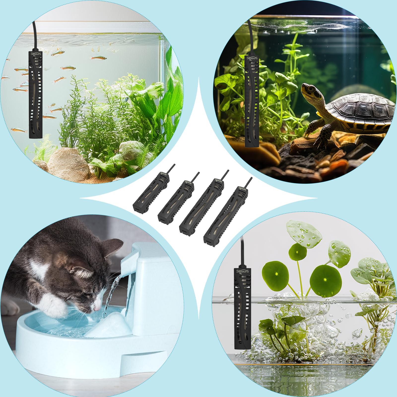 Suitable for freshwater and saltwater tanks up to 15 gallons.