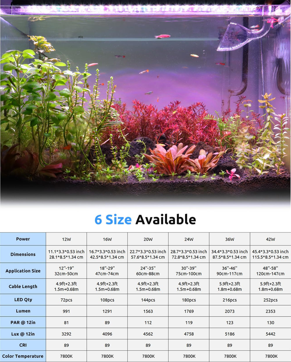 SEAOURA aquarium light ideal for rimless and planted tanks