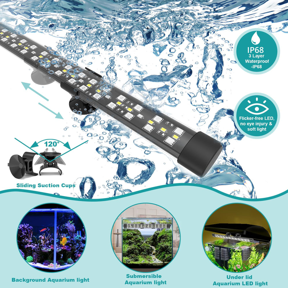 SEAOURA adjustable angle light covers more tank area for consistent lighting