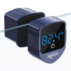SEAOURA aquarium magnetic cleaner with thermometer on glass tank for accurate readings