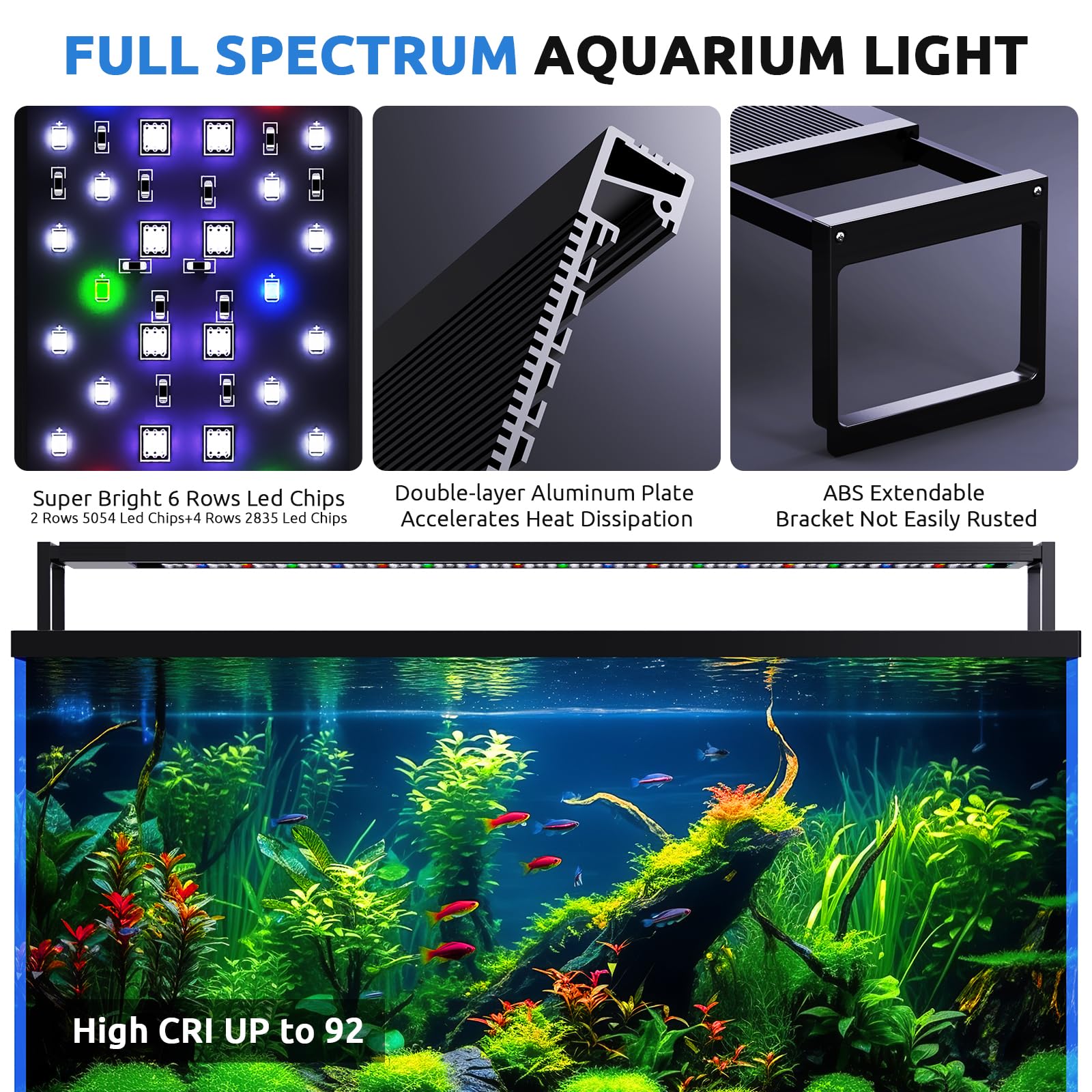 Seaoura color settings show full spectrum options for aquascapes