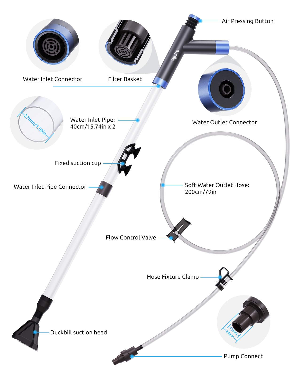 Seaoura extension tubes allow versatile setup for various tank sizes
