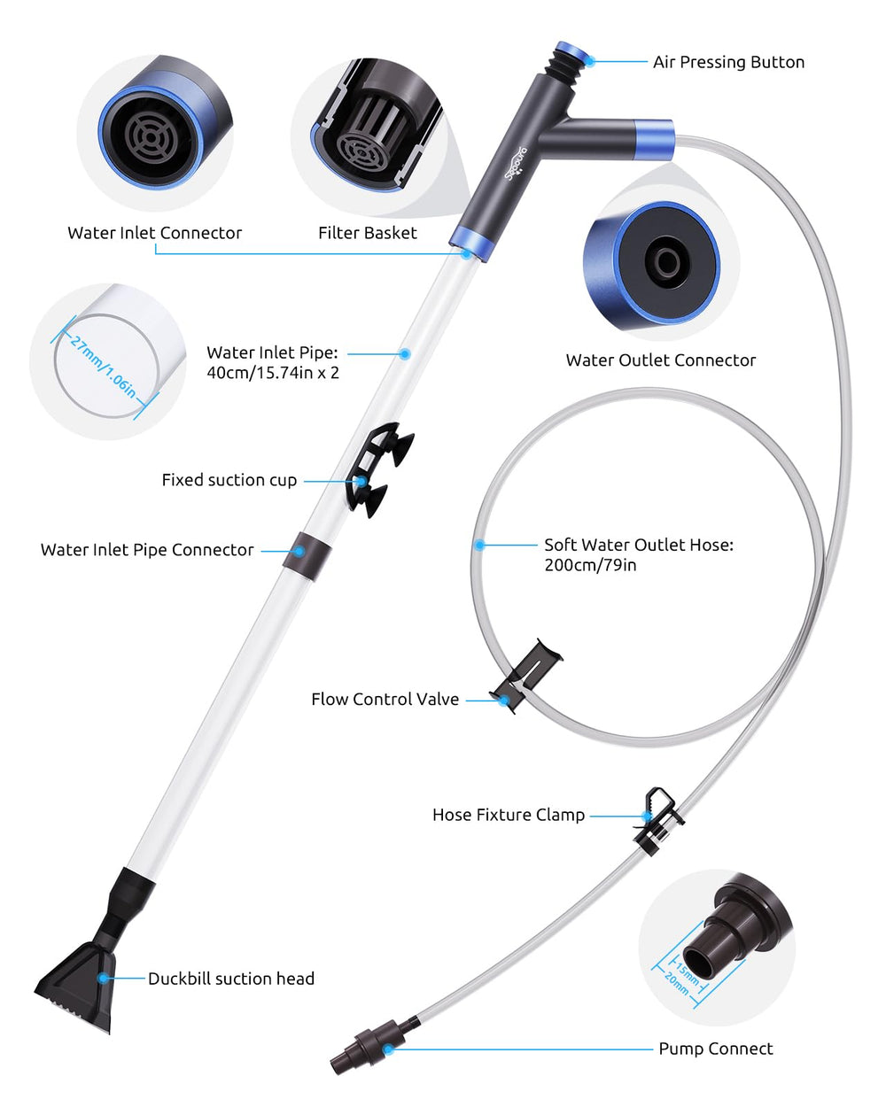 Seaoura extension tubes allow versatile setup for various tank sizes