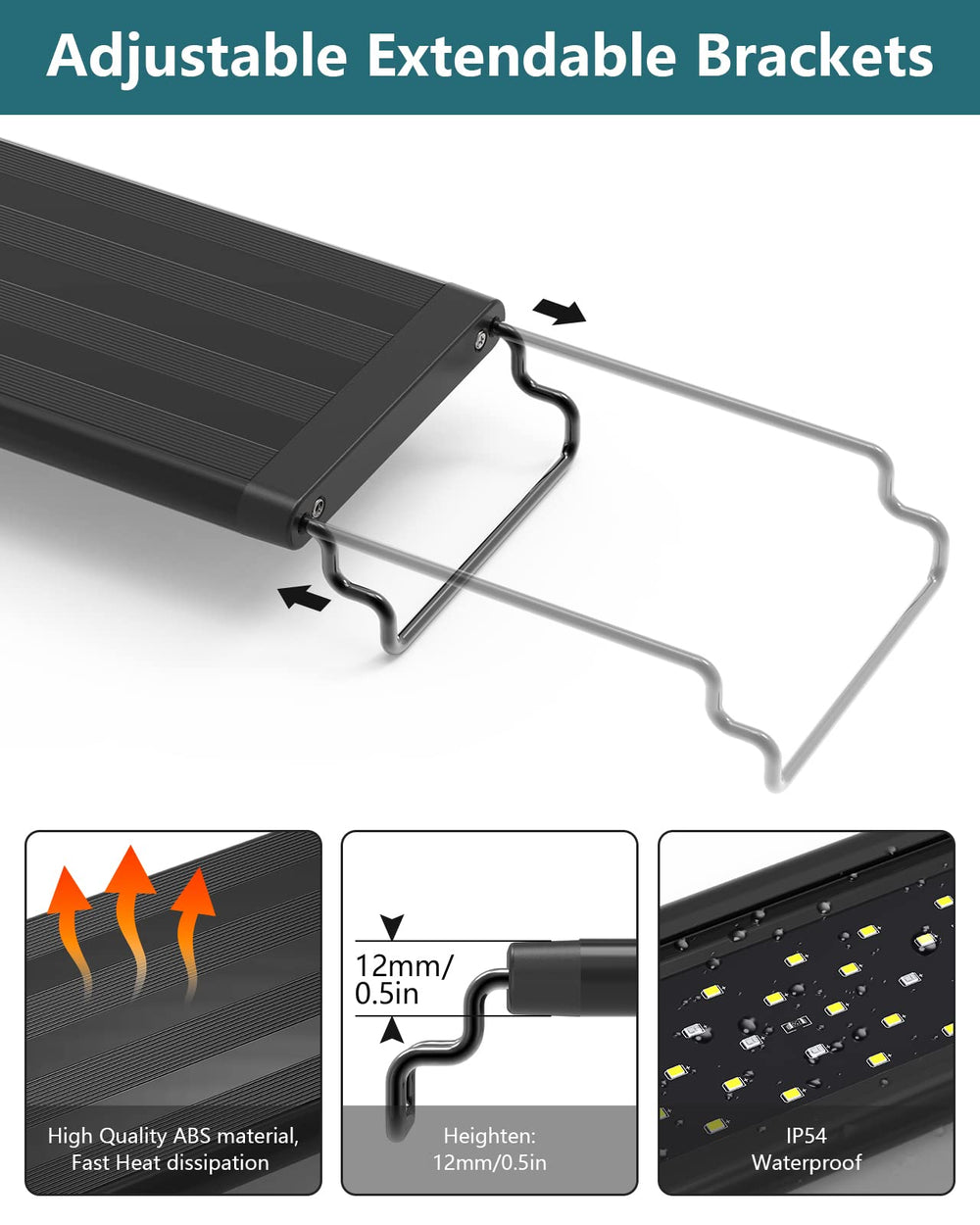 SEAOURA LED light uses five LED columns for even illumination
