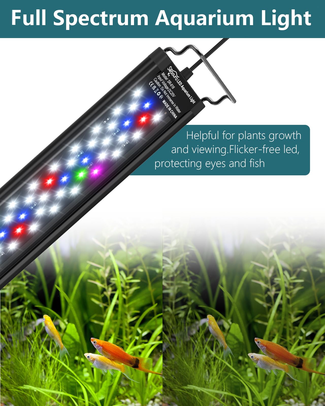 Five LED columns provide balanced coverage and vivid colors