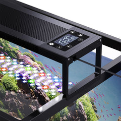Seaoura LED aquarium light front view with vivid day and night illumination