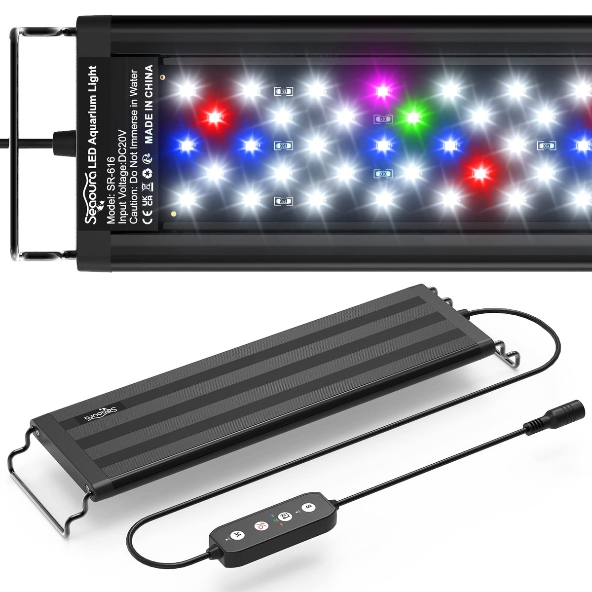 SEAOURA LED aquarium light with full spectrum supports plant growth and vibrant tank colors