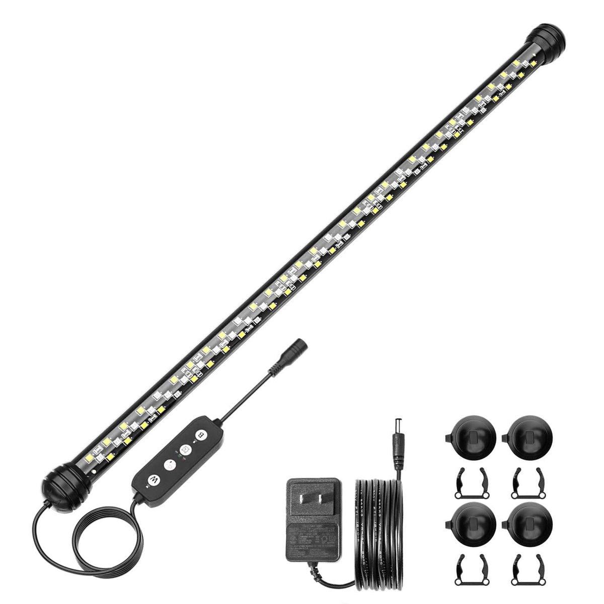SEAOURA LED aquarium light with timer installed for a planted tank.