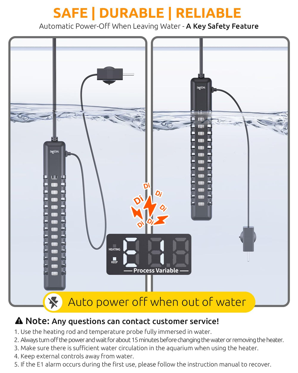 SEAOURA safety alarm indicates over-temp conditions prompting quick checks.
