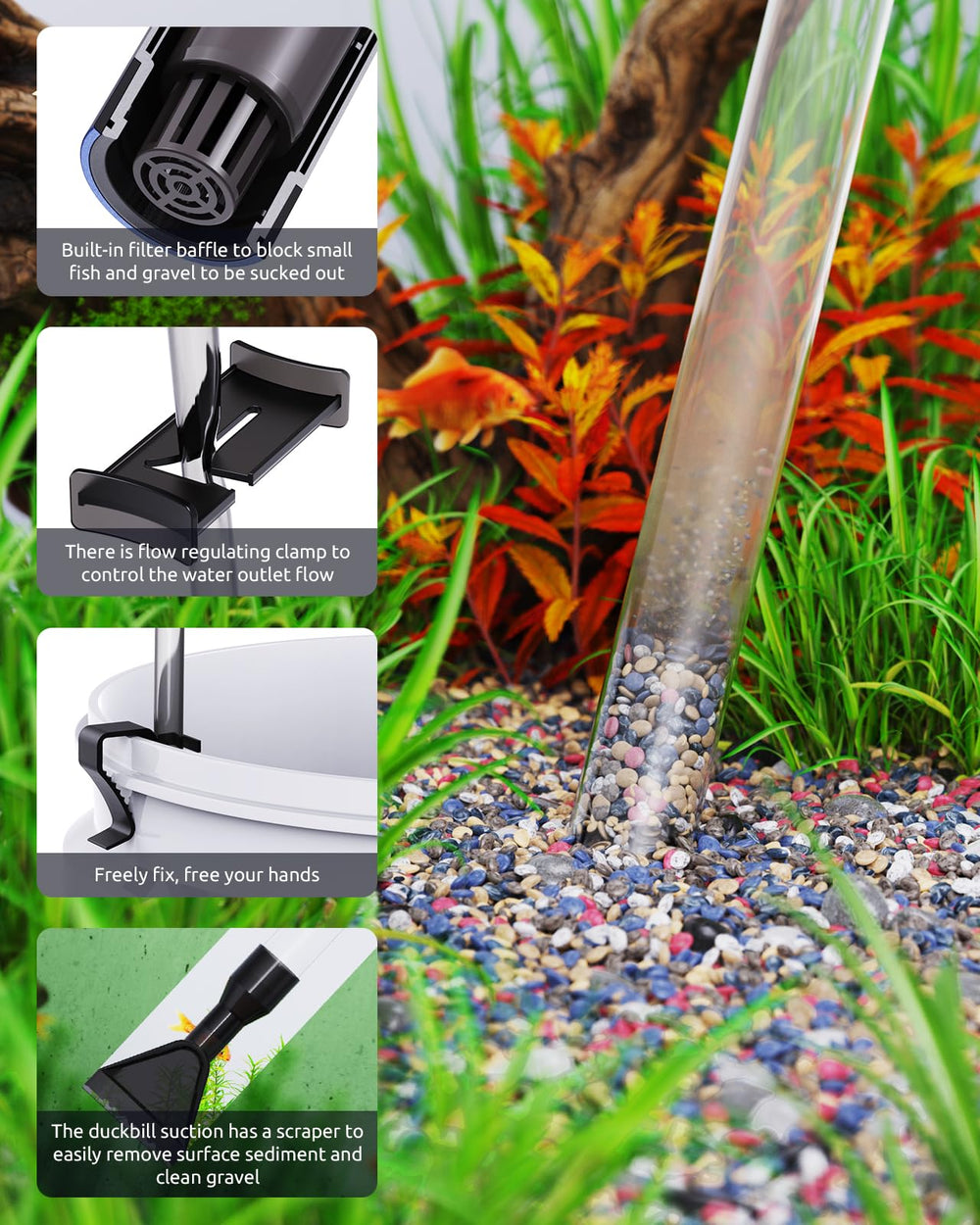 Seaoura safety design reduces noise and electricity needs during cleaning