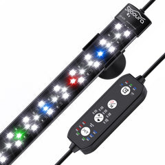 SEAOURA submersible aquarium light inside tank delivers even full-spectrum illumination for vibrant aquascapes