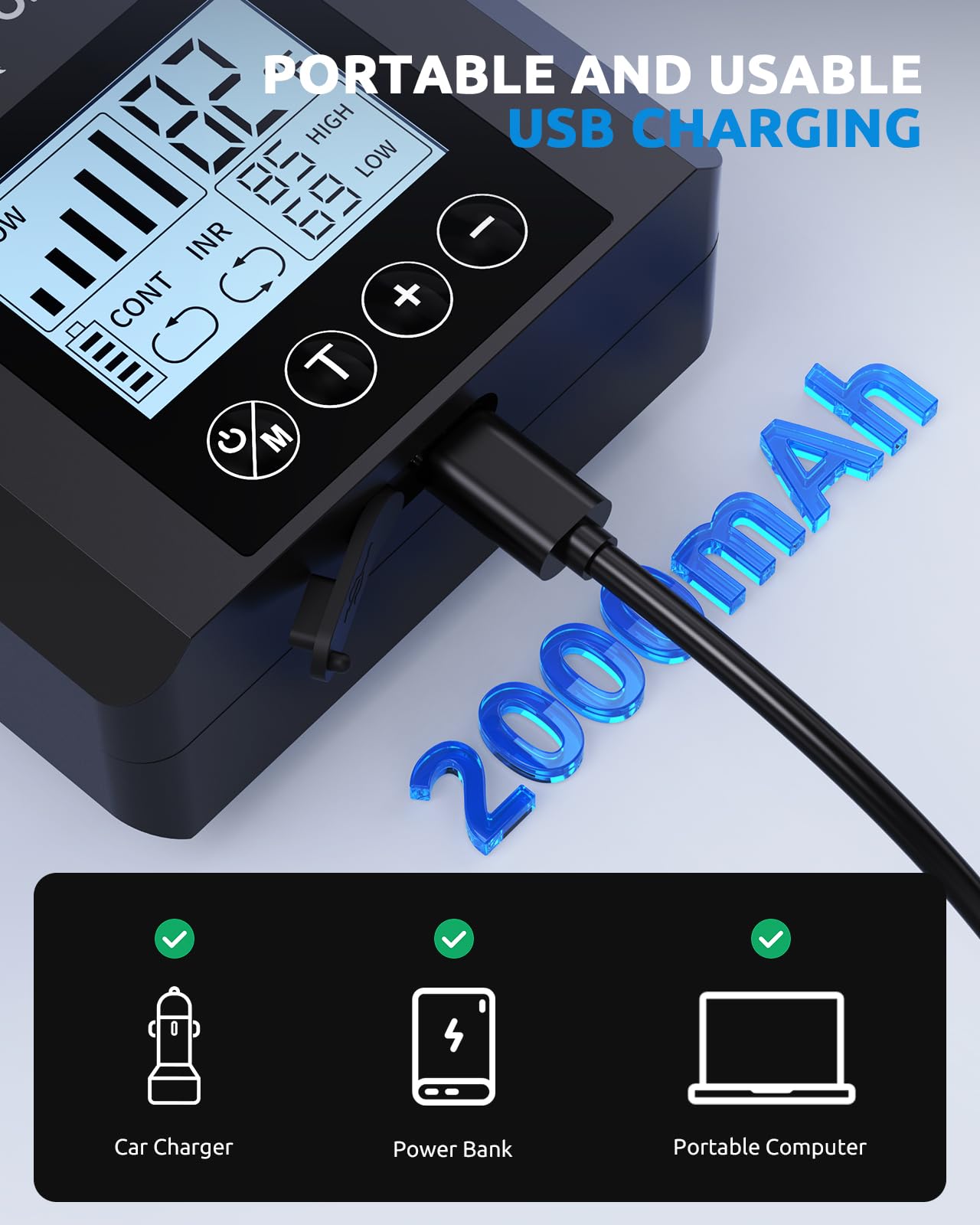SEAOURA USB rechargeable battery pack for on-the-go aeration.