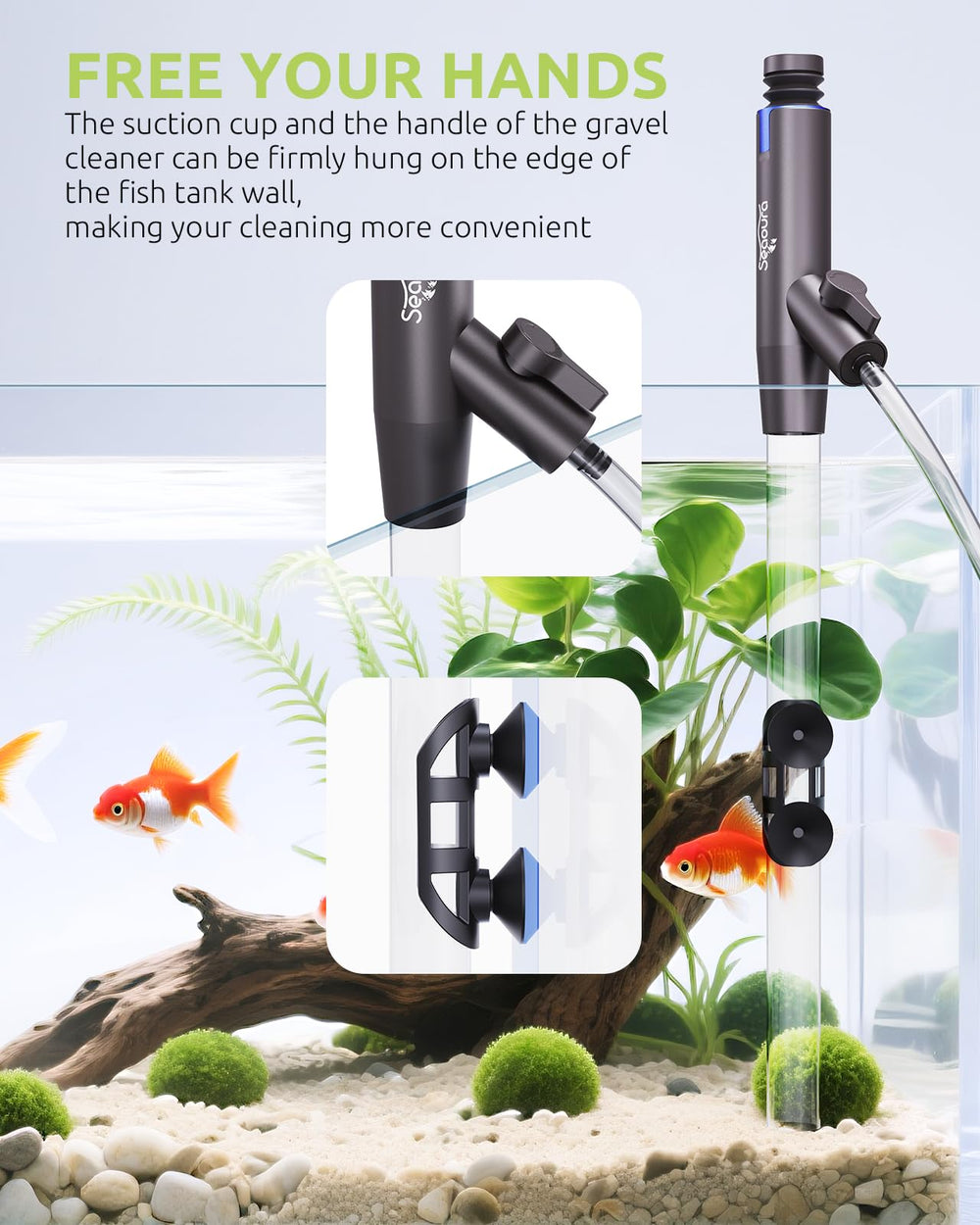 SEAOURA water changer manual siphon starting water replacement