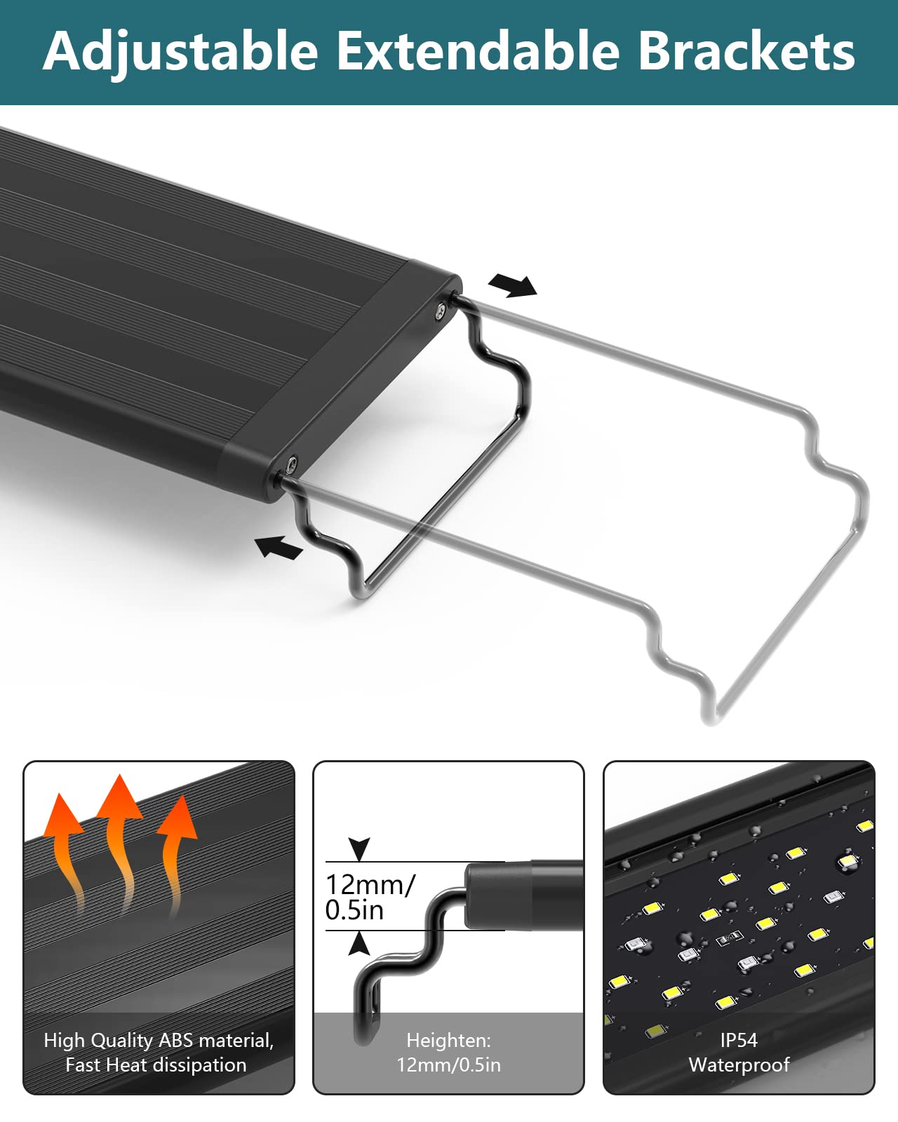 SEAOURA full-spectrum LEDs include white, blue, red, green, and pink for layered lighting.