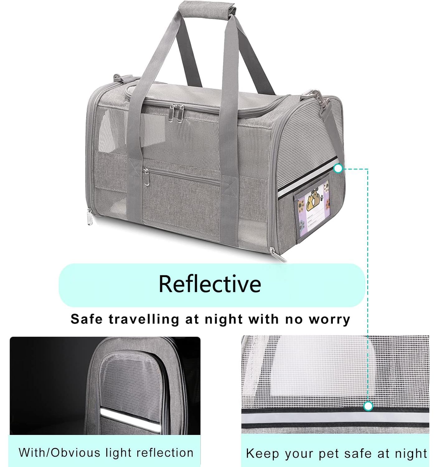 SECLATO cat carrier breathable mesh provides better airflow for pets