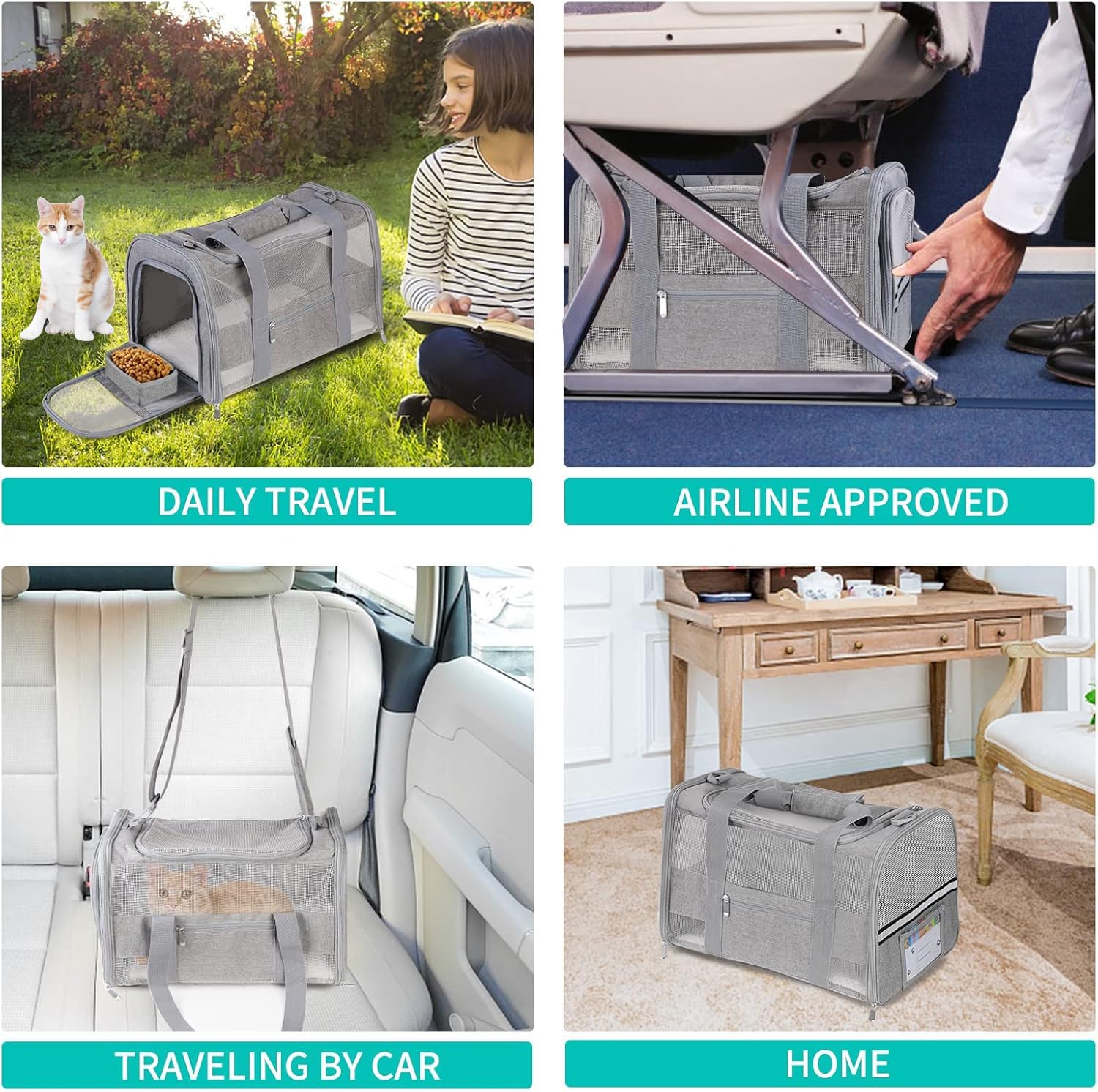 SECLATO cat carrier detachable wool pad absorbs moisture