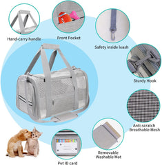 SECLATO cat carrier with retractable shoulder strap for comfortable carrying