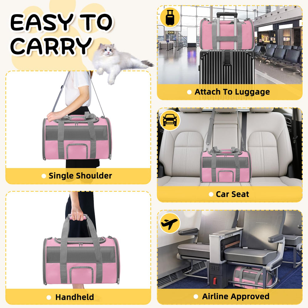 SECLATO soft side cat carrier airline approved under-seat compatibility