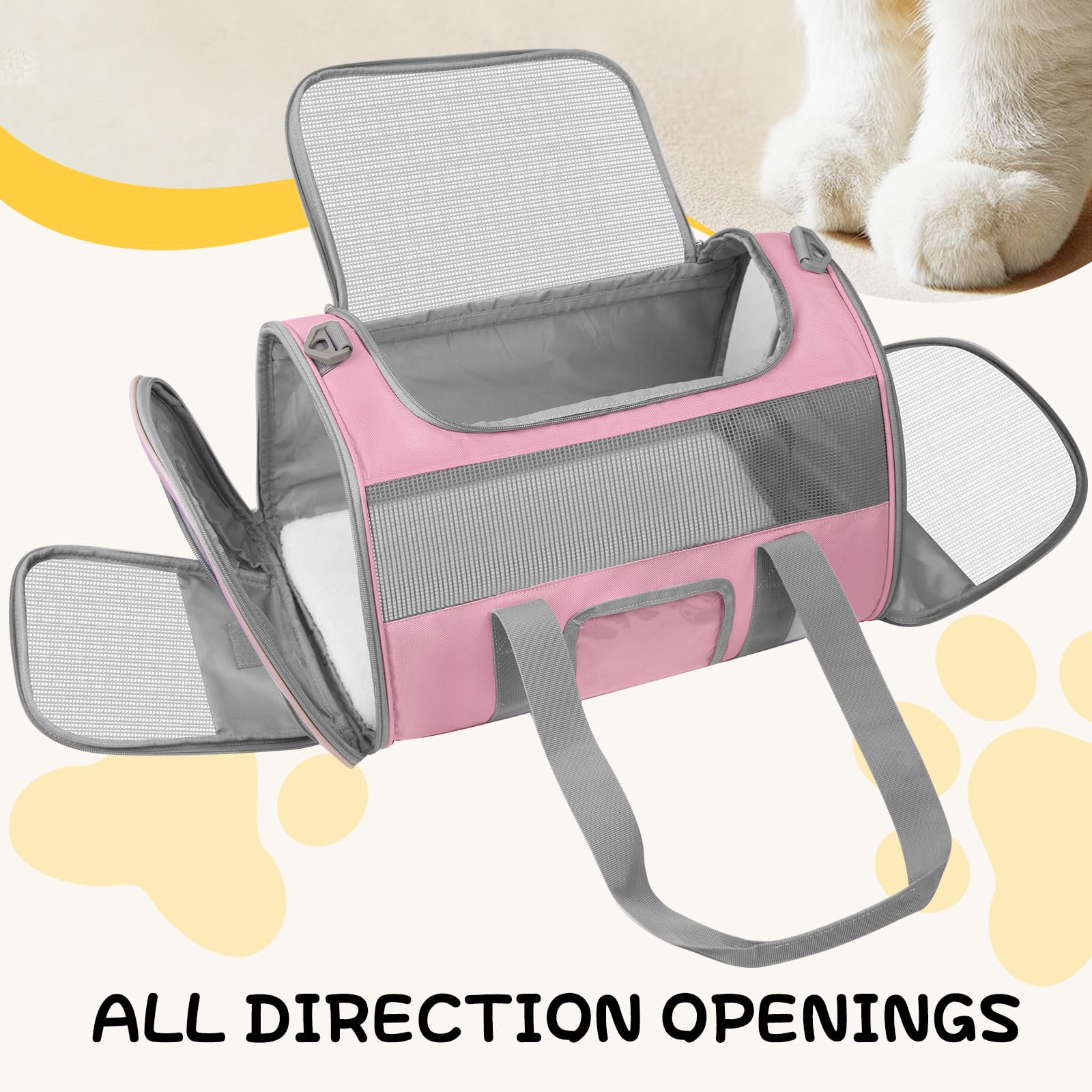 SECLATO soft side cat carrier hidden bowl handy meals on the go