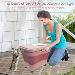 SECOAT foldable cat litter storage bin designed for easy cleaning and space savings.