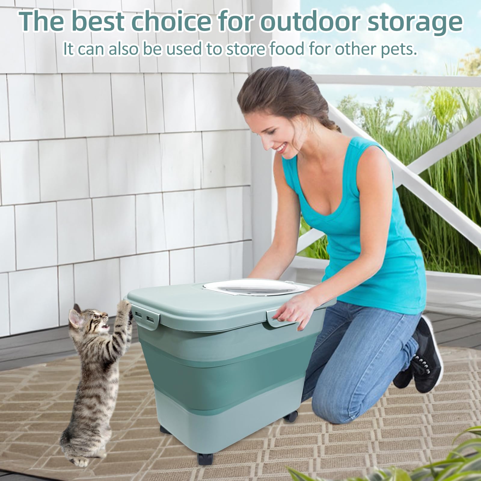 Portable SECOAT litter storage with lockable lids for cleanliness