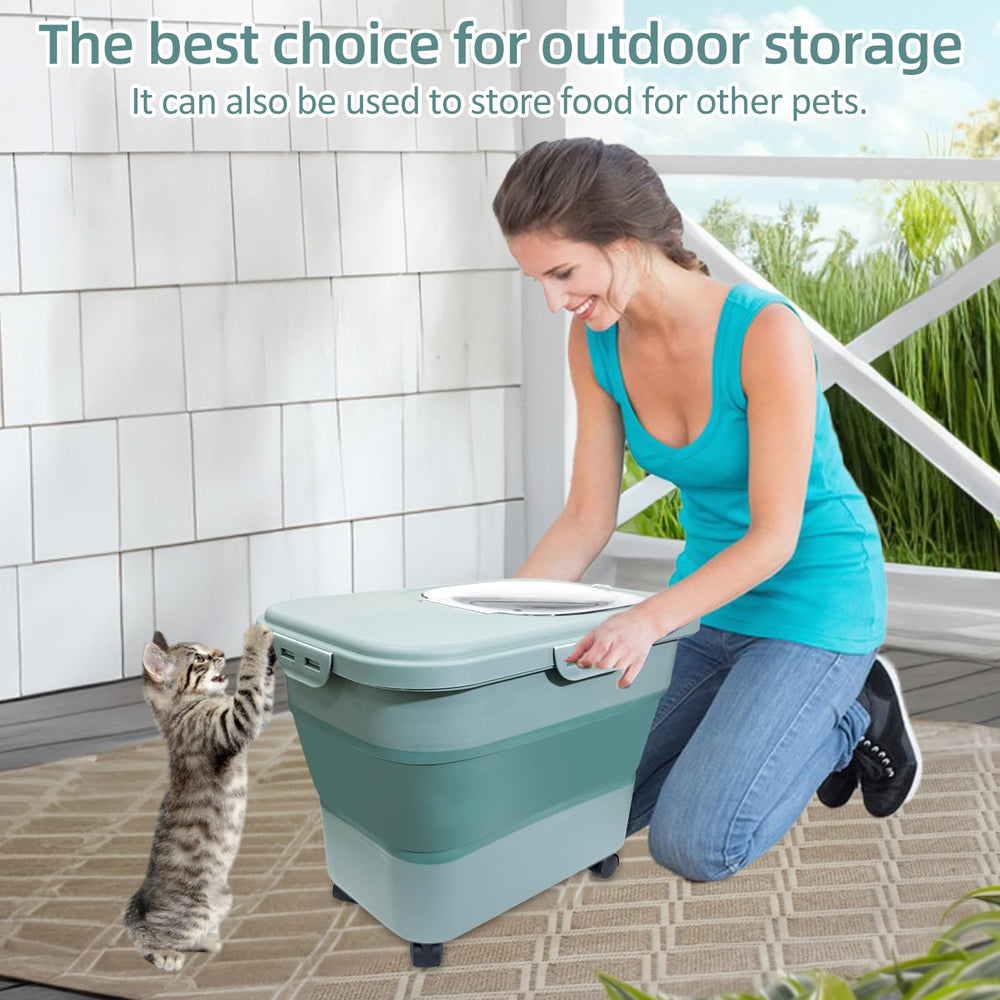 Portable SECOAT litter storage with lockable lids for cleanliness