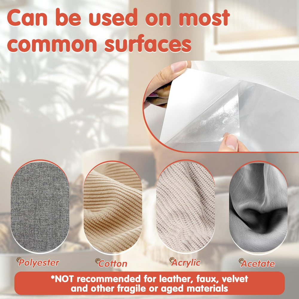Secopad transparent sofa protector showing near-invisible protection for your couch fabric.