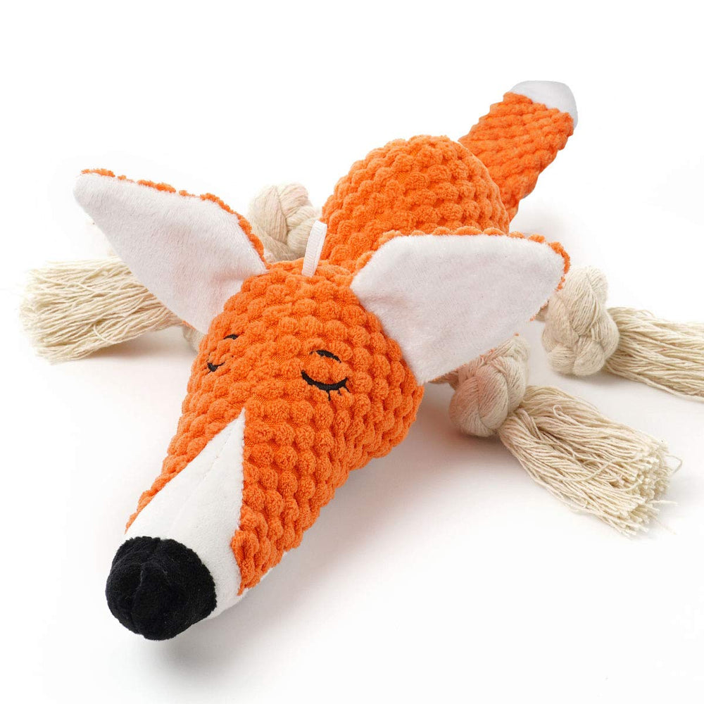 Sedioso orange fox squeaky toy front view for engaging play and training