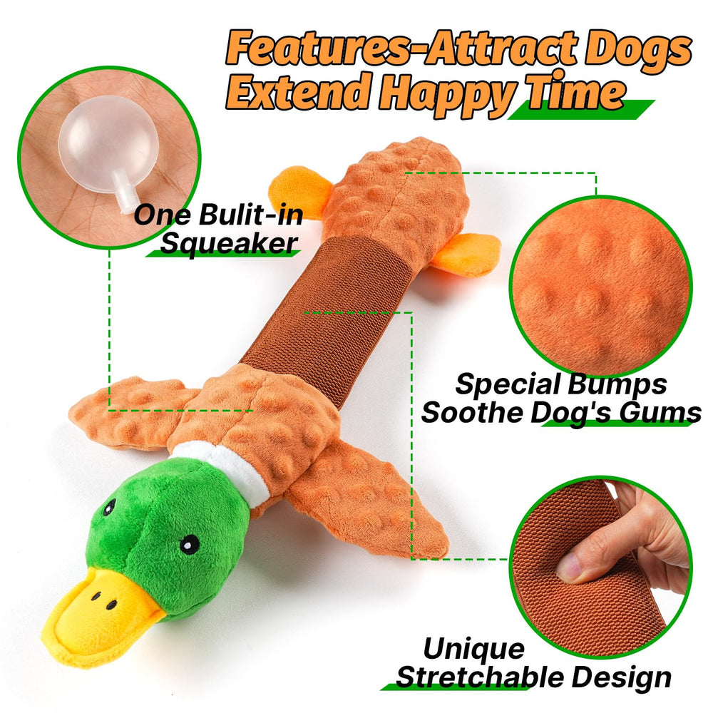 Sedioso duck toy with retractable 30-inch stretch for interactive tug-of-war sessions