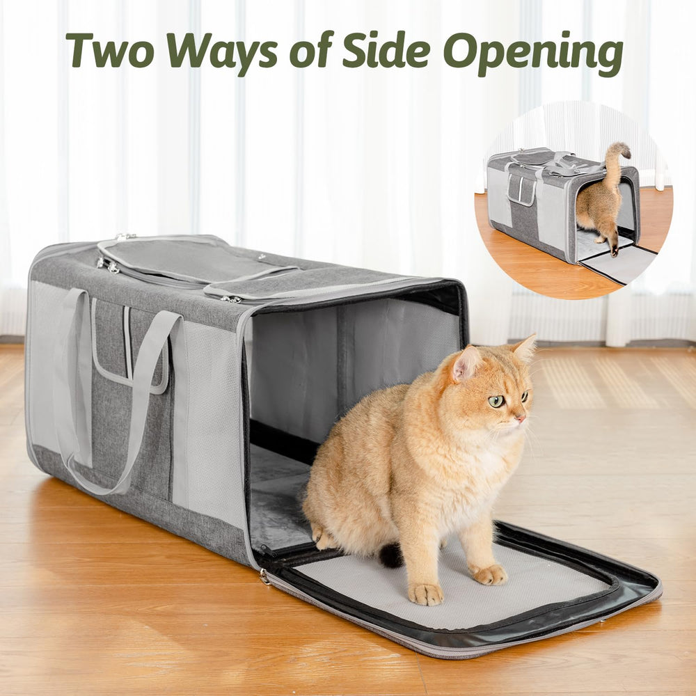 Sedioso carrier safety features with double zippers and reinforced mesh
