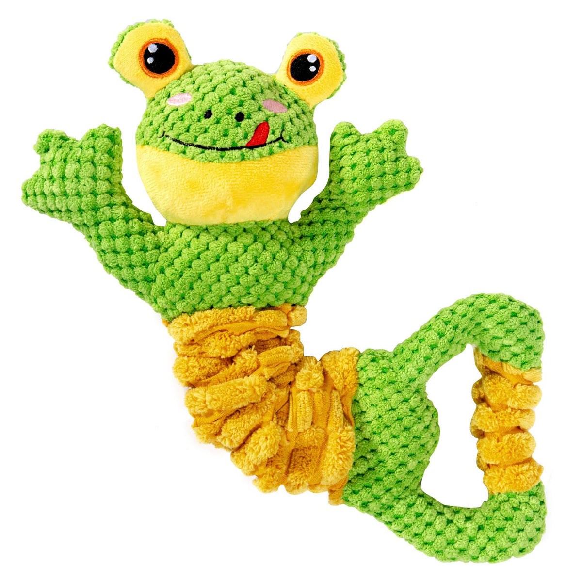 Sedioso frog tug toy with squeaker for engaging play and exercise.