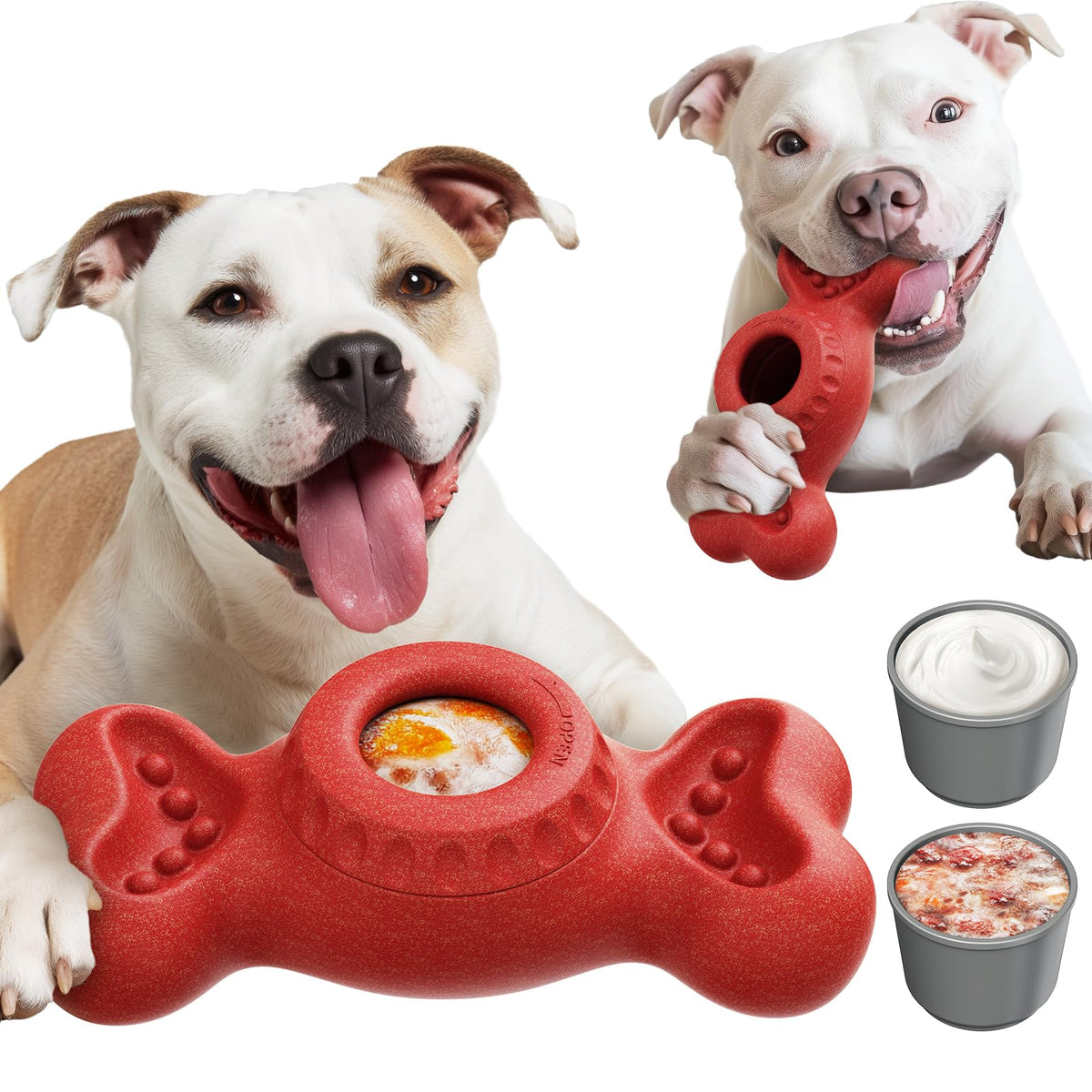 Sedioso frozen dog toy with treat-filled grooves for extended licking and engagement.