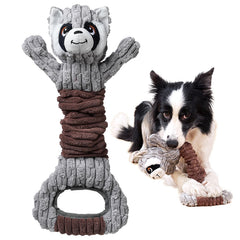 Sedioso Tug of War raccoon dog toy showing a sturdy pull for interactive play