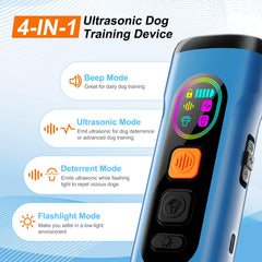 SEDULAN bark deterrent showing digital display for mode and battery life.