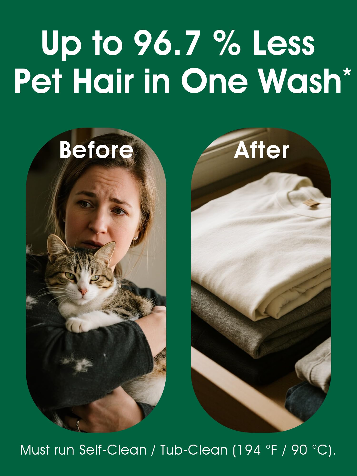 Seedshub Pet Hair Remover powder dissolves before washing, boosting stain removal and odor control.