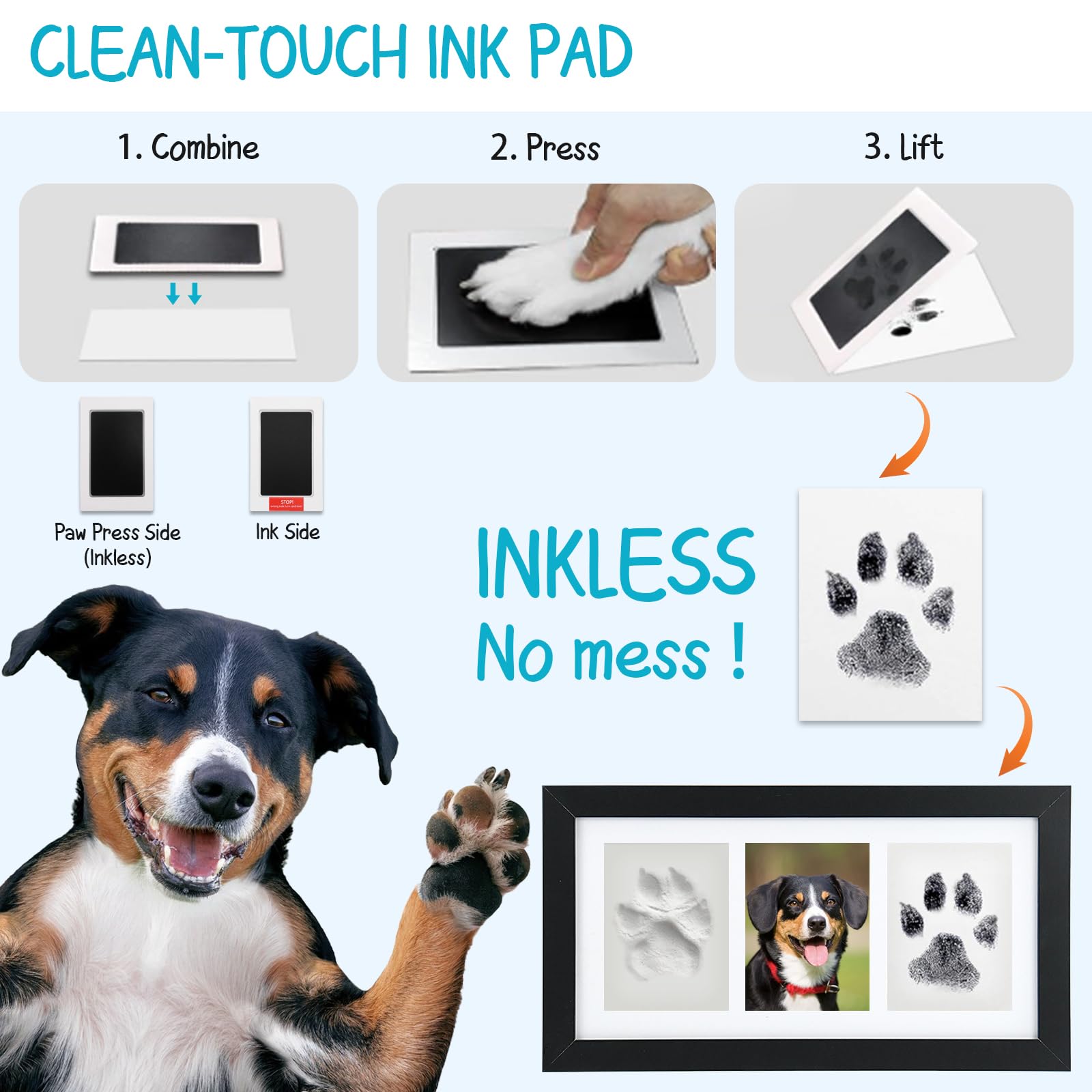 Seencool Paw Print Frame Kit plexiglass shield protecting prints