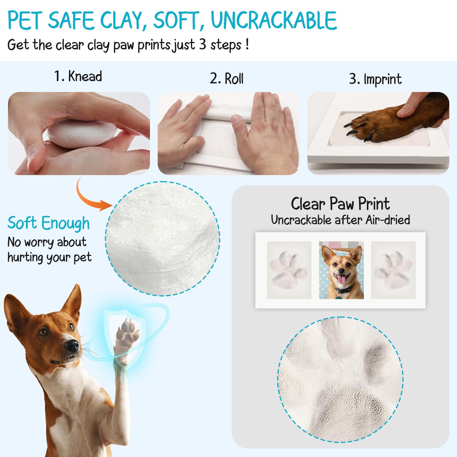 Seencool Paw Print Frame Kit templates for naming and numbers