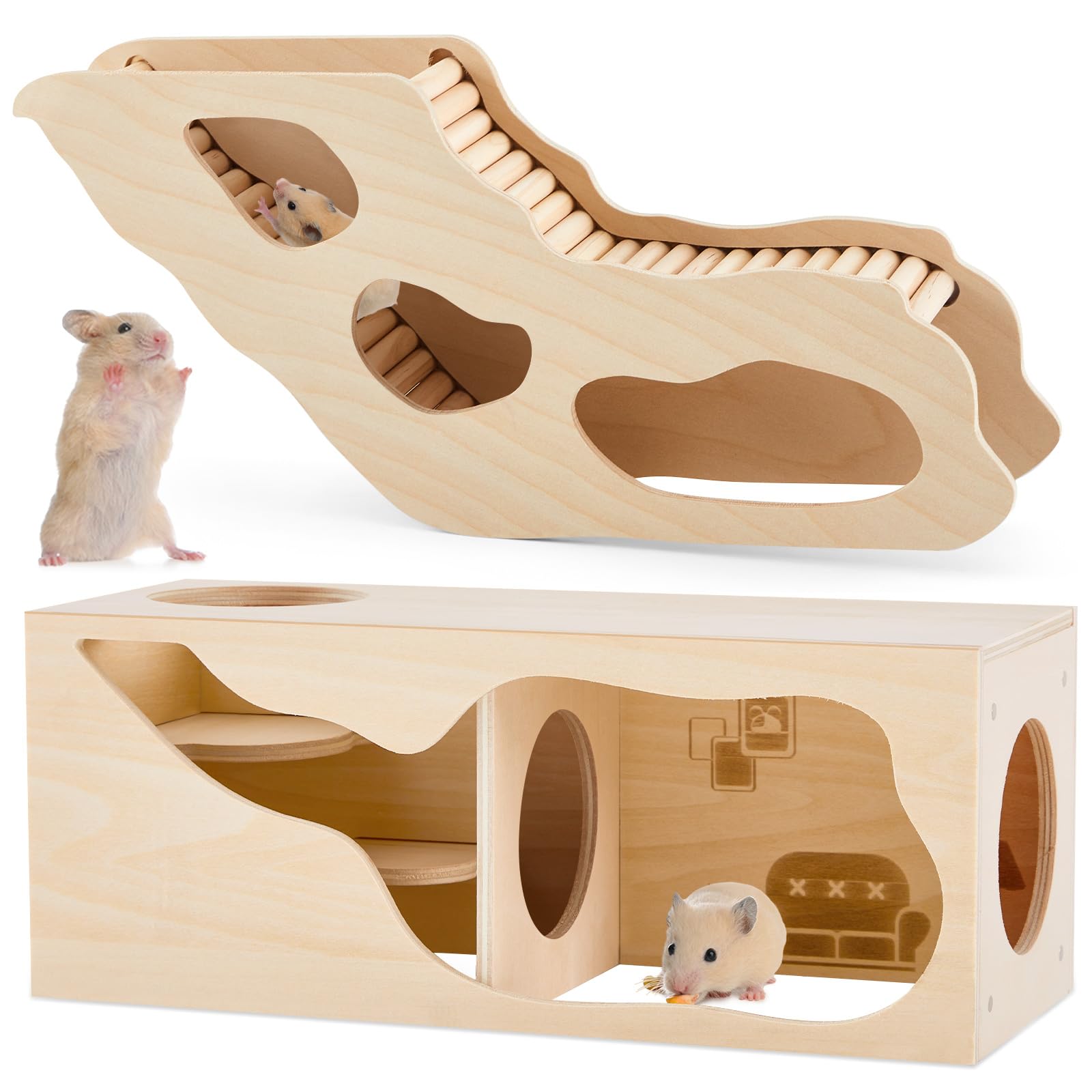 Seenelling hamster hideout house: cozy retreat for rest and observation.
