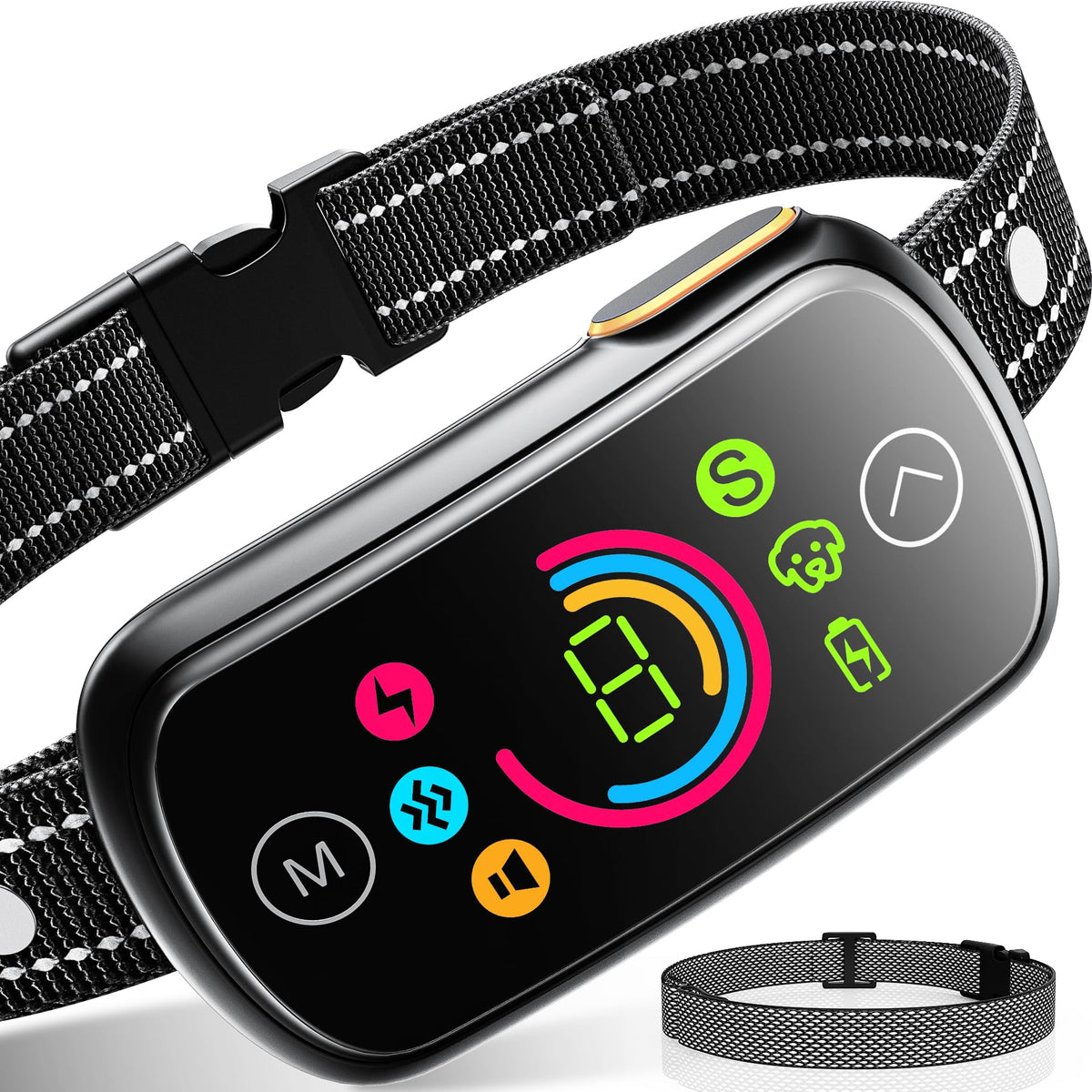 Seepark AI Professional Bark Collar front display for quick mode adjustments