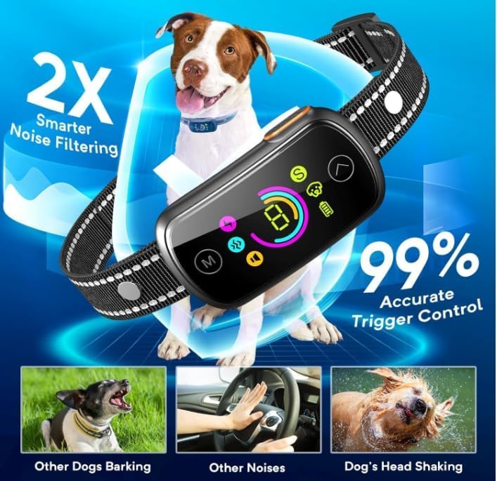 Seepark bark collar reinforced metal clasp for durable, secure wear
