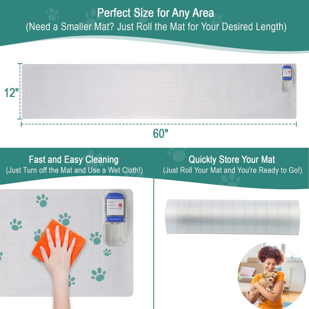 SEERWAY Pet Shock Mat waterproof surface for easy cleaning after spills.