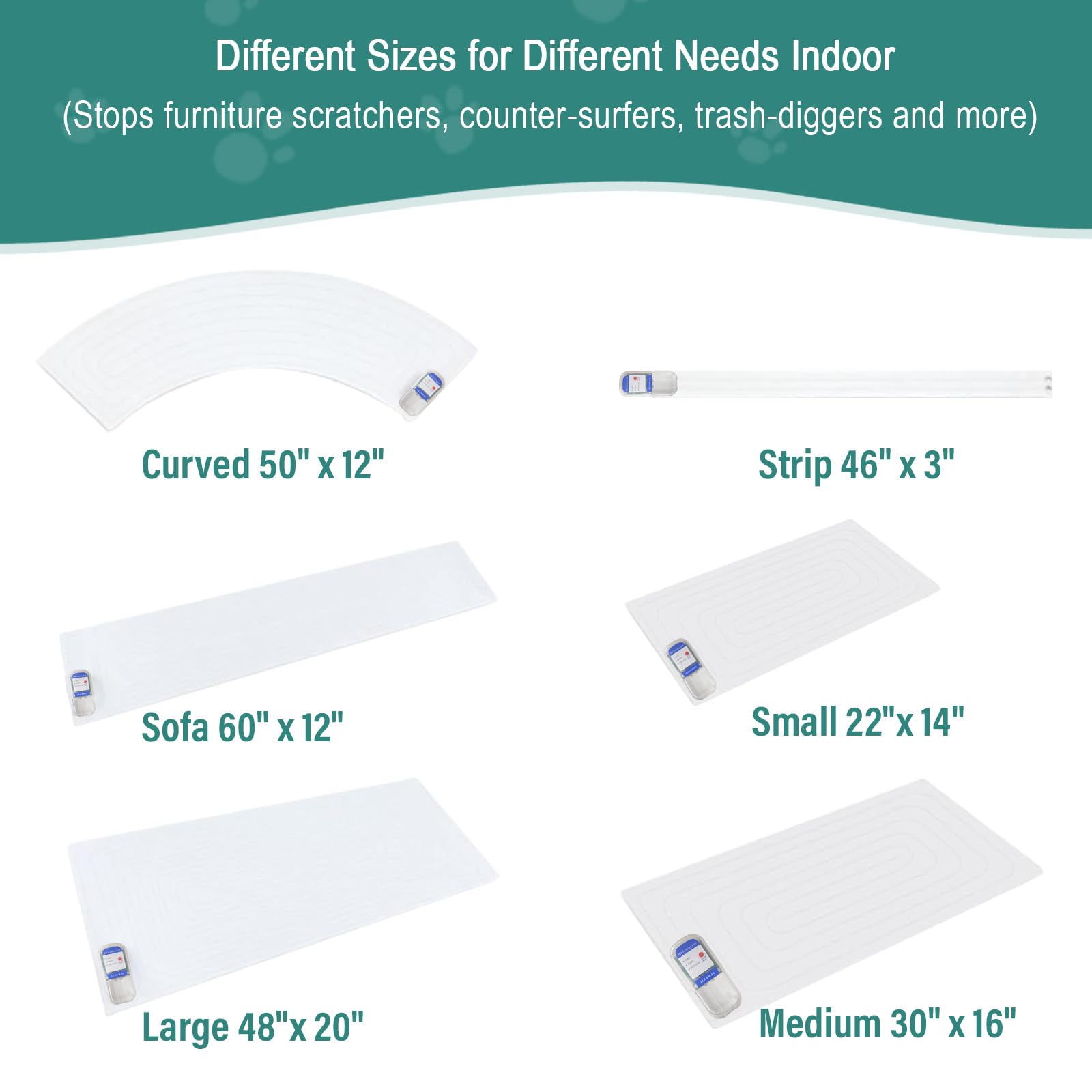 SEERWAY Pet Shock Mat full-area coverage protects sofas and tables.
